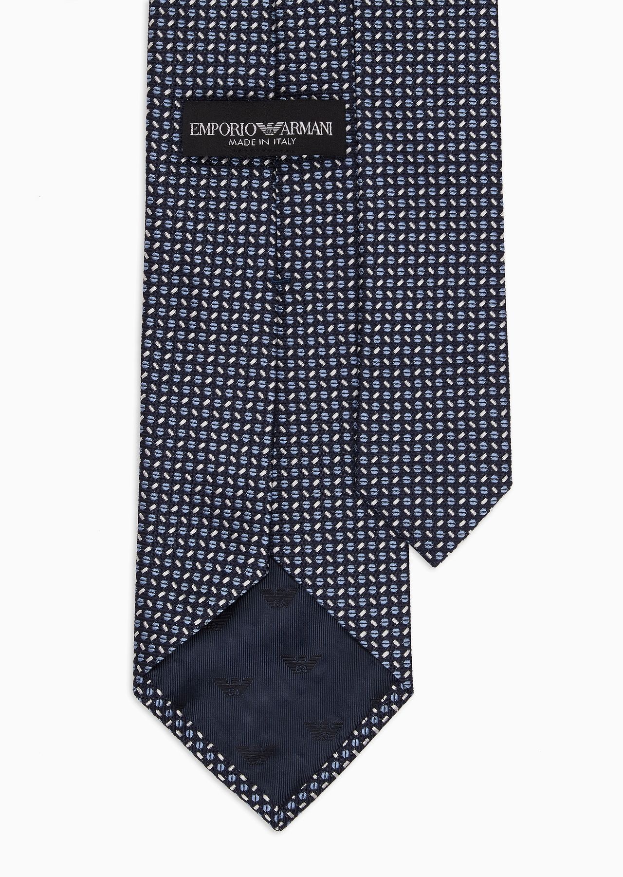 Pure silk tie with jacquard micro-pattern - 2