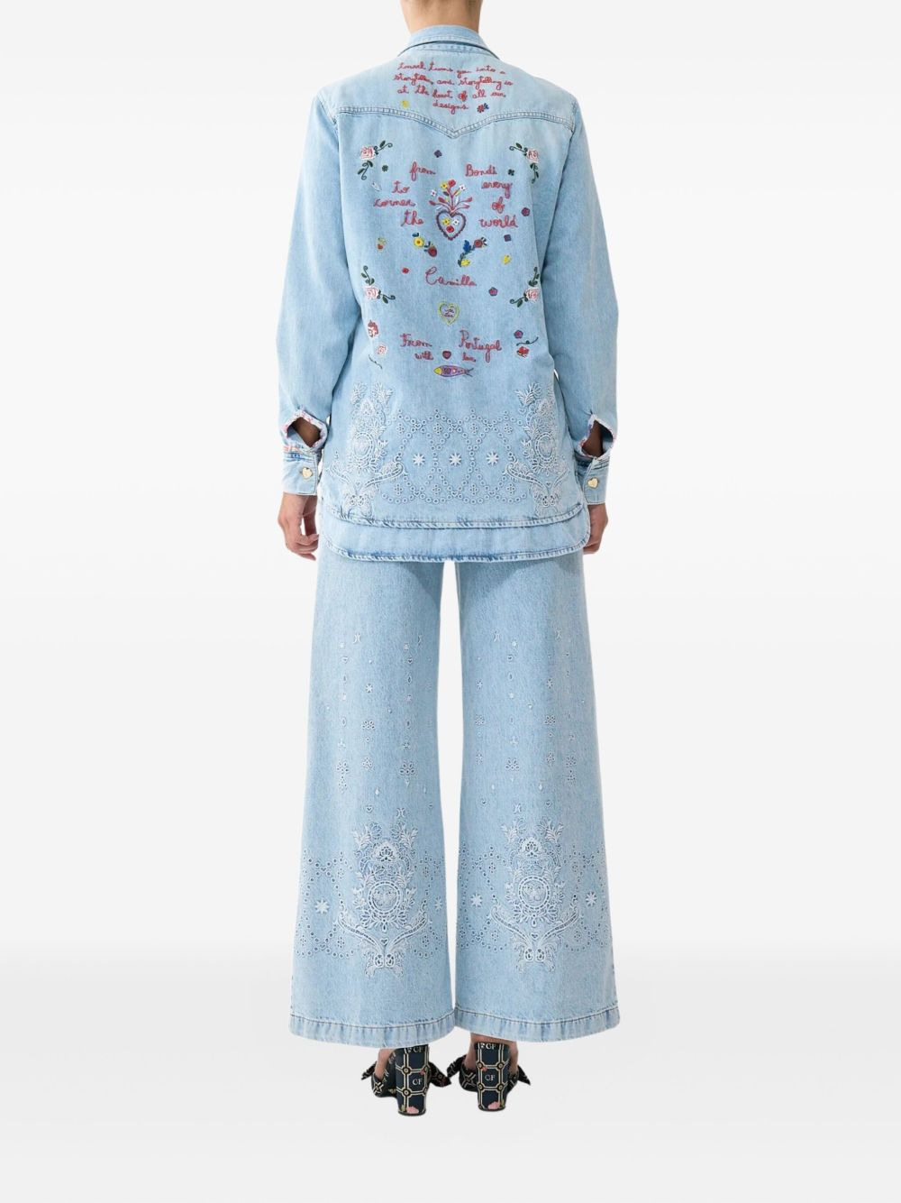 layered embroidered shirt - 3