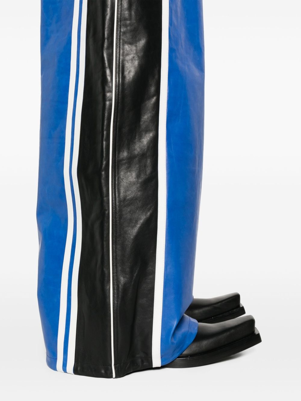 colourblock leather trousers - 6