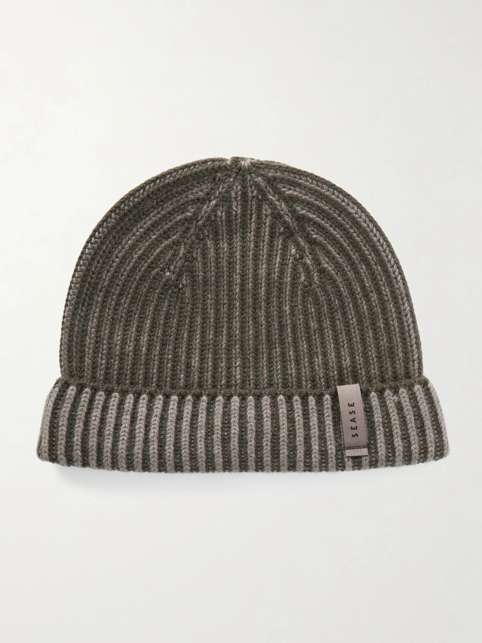 Dinghy Reversible Ribbed Cashmere Beanie Green - 1
