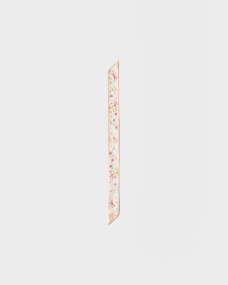 Printed silk twill skinny scarf 3