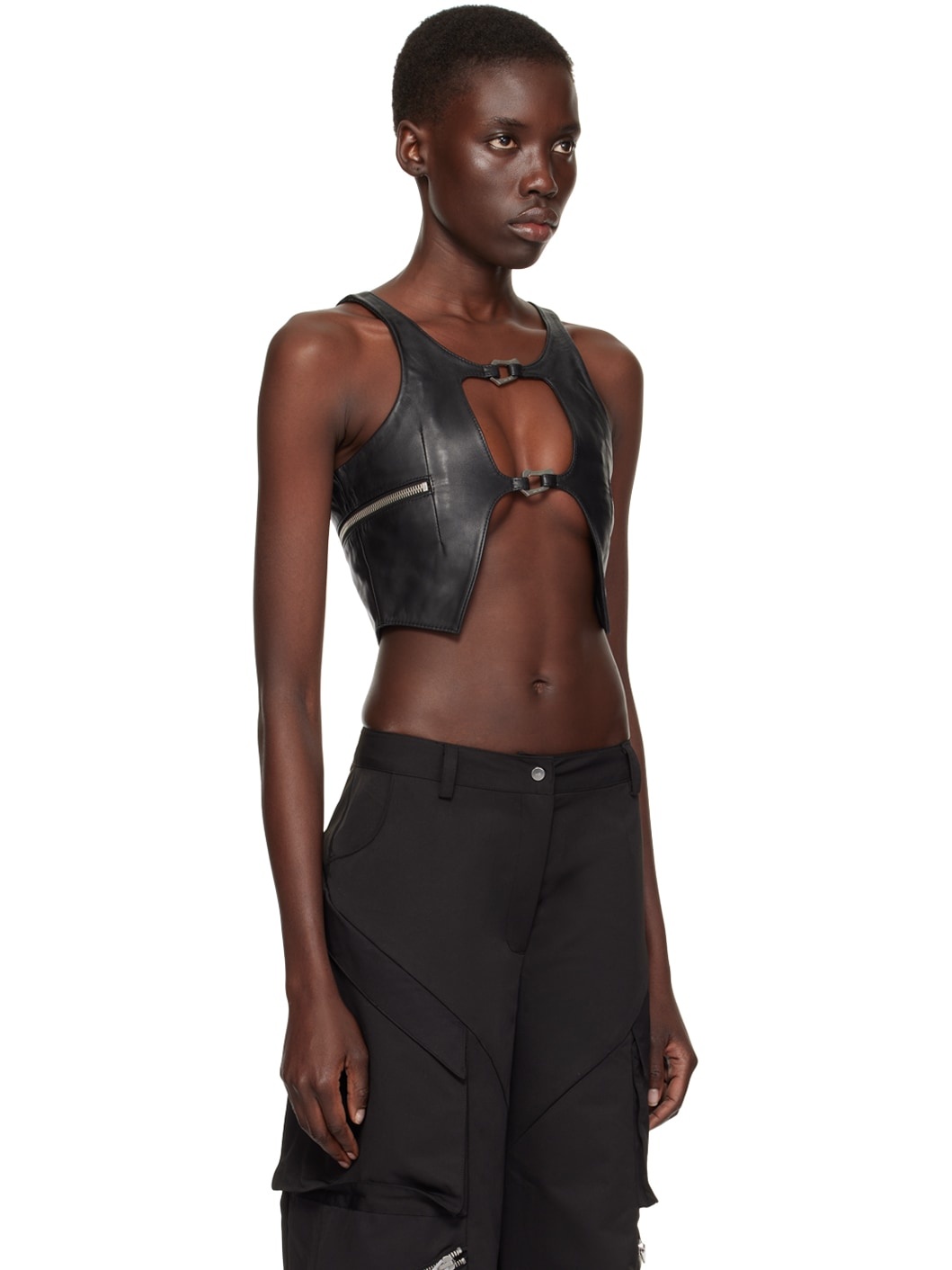 Black Corium Leather Vest - 2
