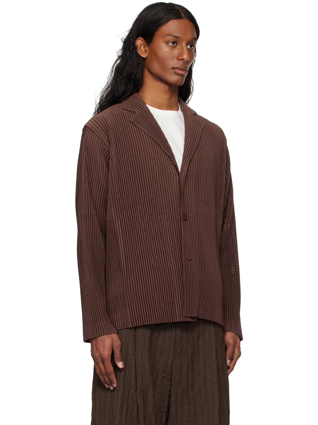 Brown Outer Mesh Blazer - 2