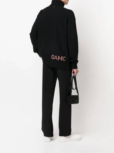 OAMC roll-neck embroidered-logo jumper outlook