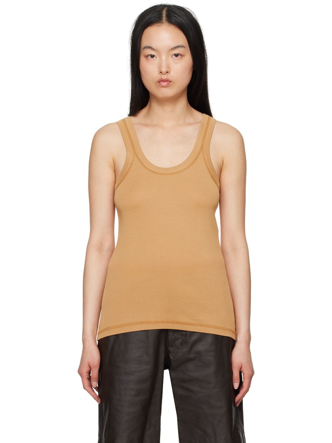 Orange Rib Tank Top - 1