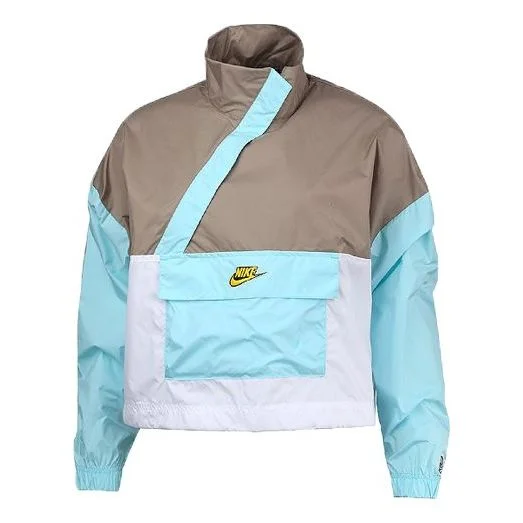 (WMNS) Nike Sportswear Woven Anorak Blue CU5971-342 - 1