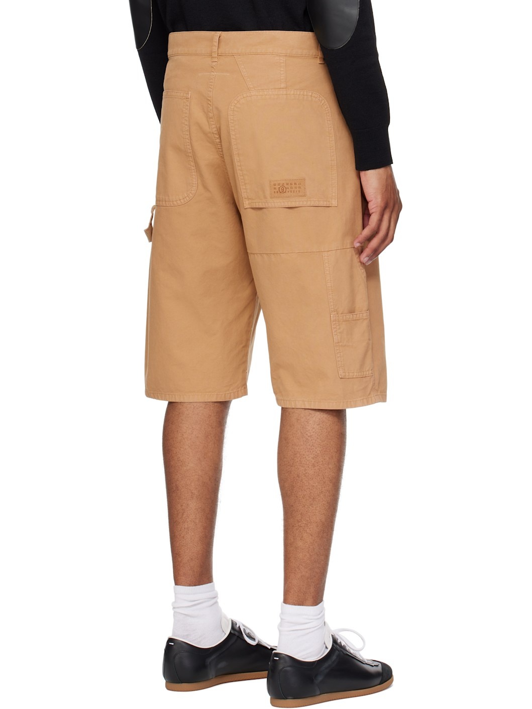 Beige Cotton Canvas Shorts - 3