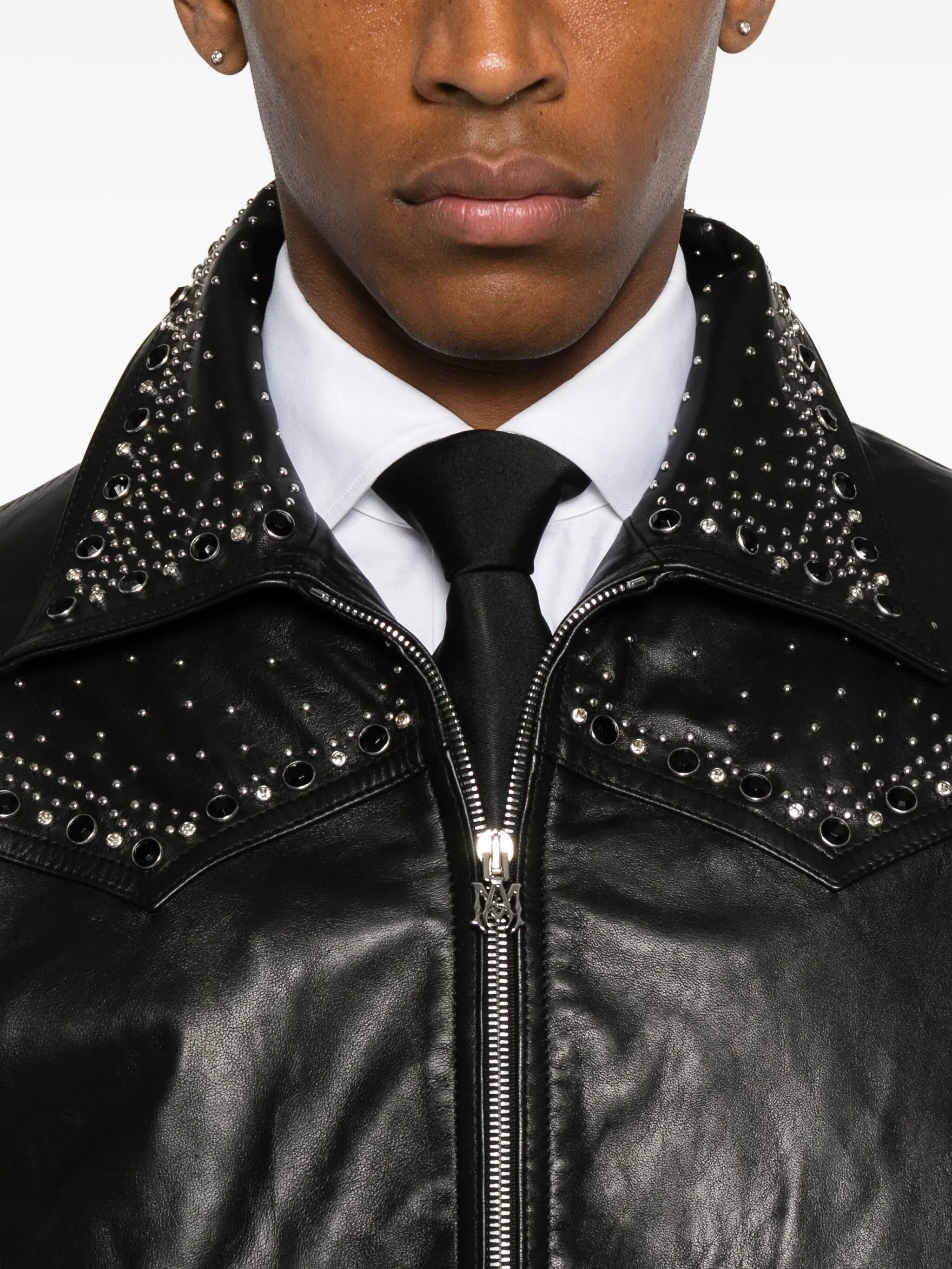 Amiri Embellished Leather Jacket - 3