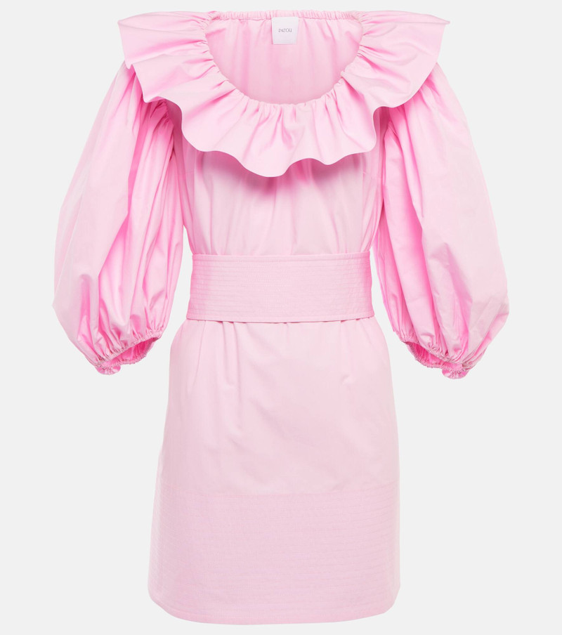 Puff-sleeve cotton minidress - 1