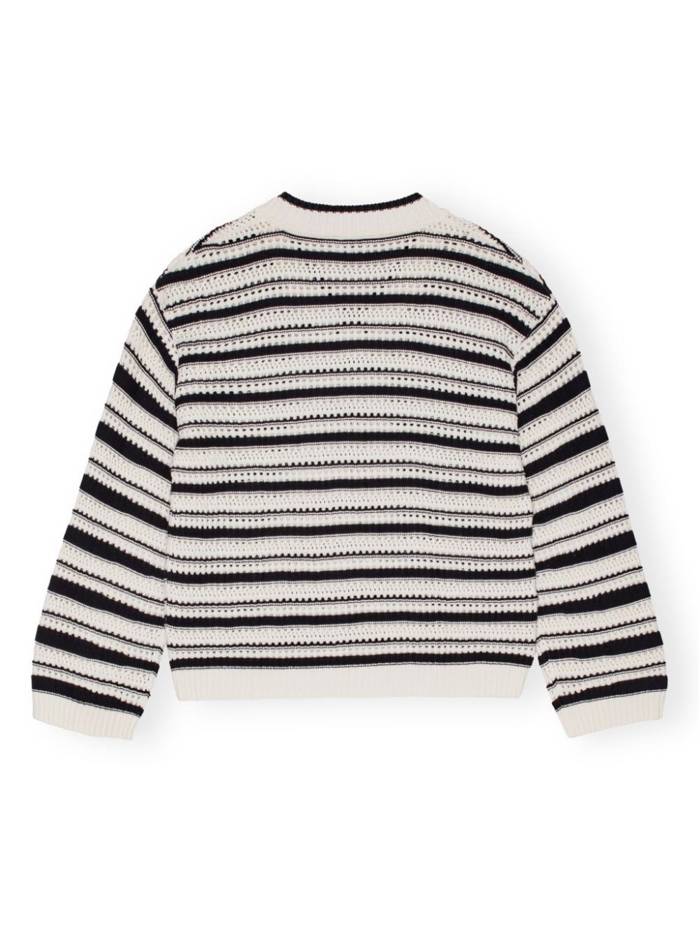 striped open-knit jumper - 6