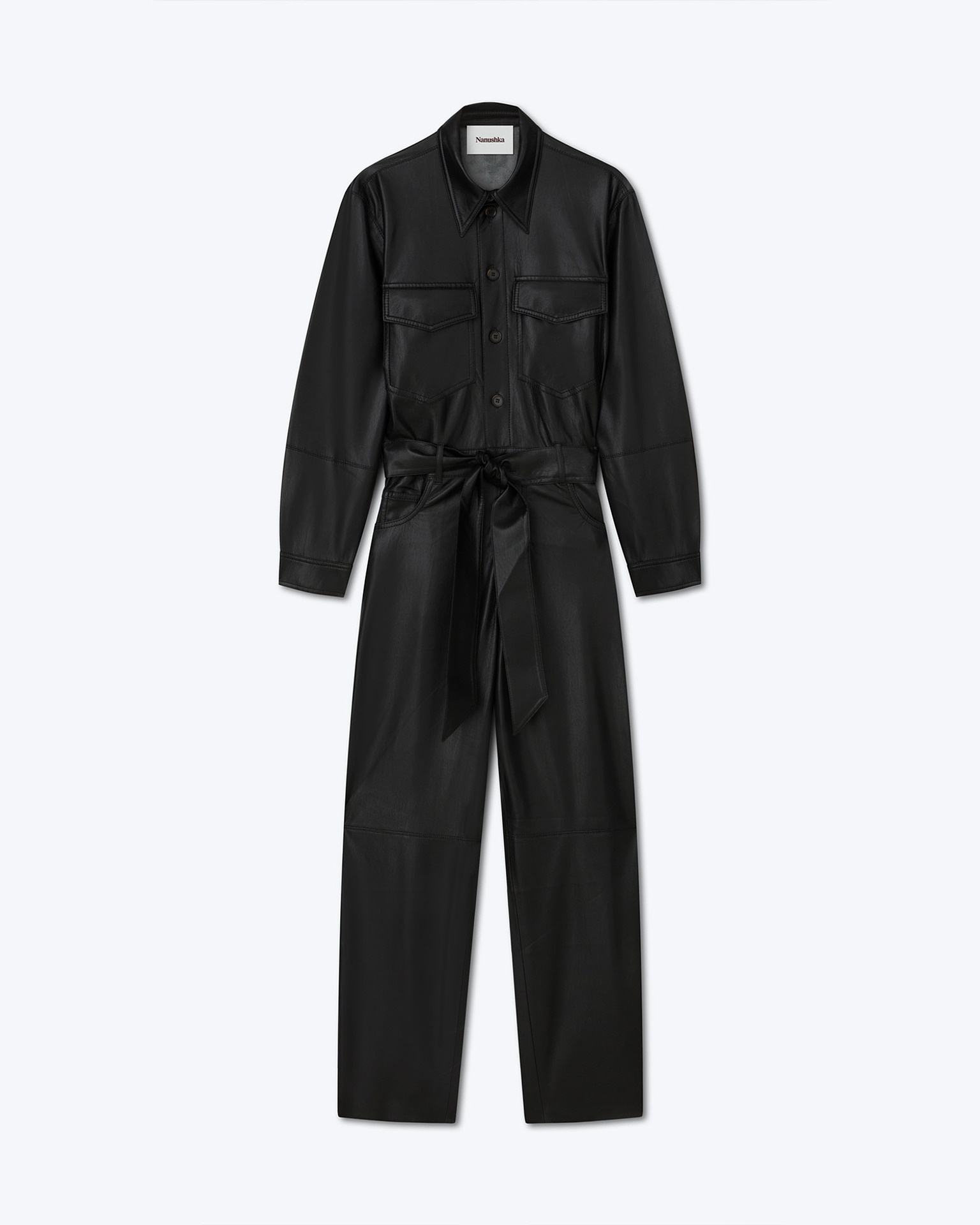 ASHTON - OKOBOR™ alt-leather jumpsuit - Black - 1