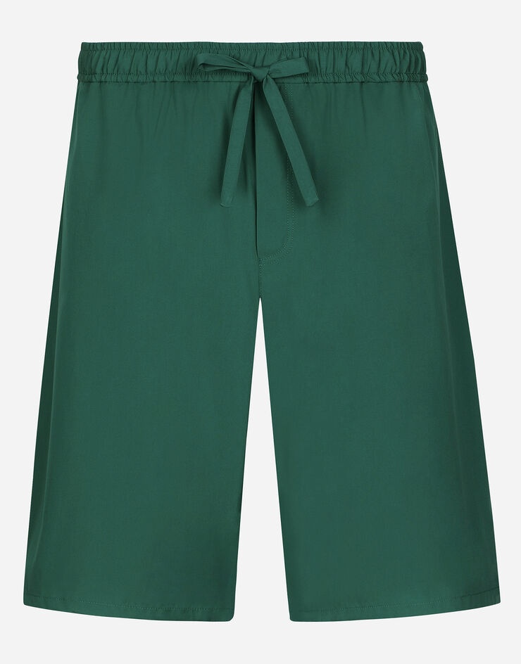 Cotton jogging shorts with logo tag - 1