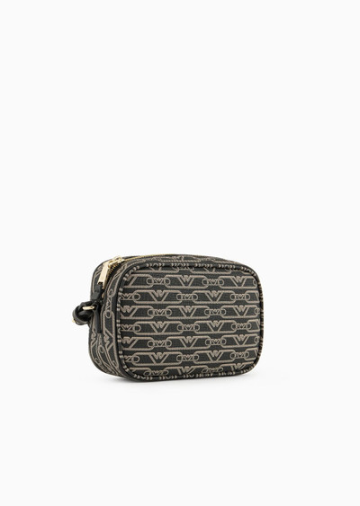 EMPORIO ARMANI Camera case with shoulder strap and all-over monogram print outlook