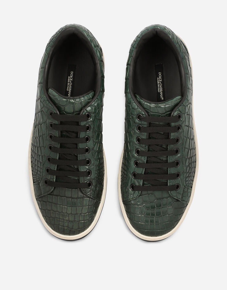 Hand-polished crocodile skin Roma sneakers - 4