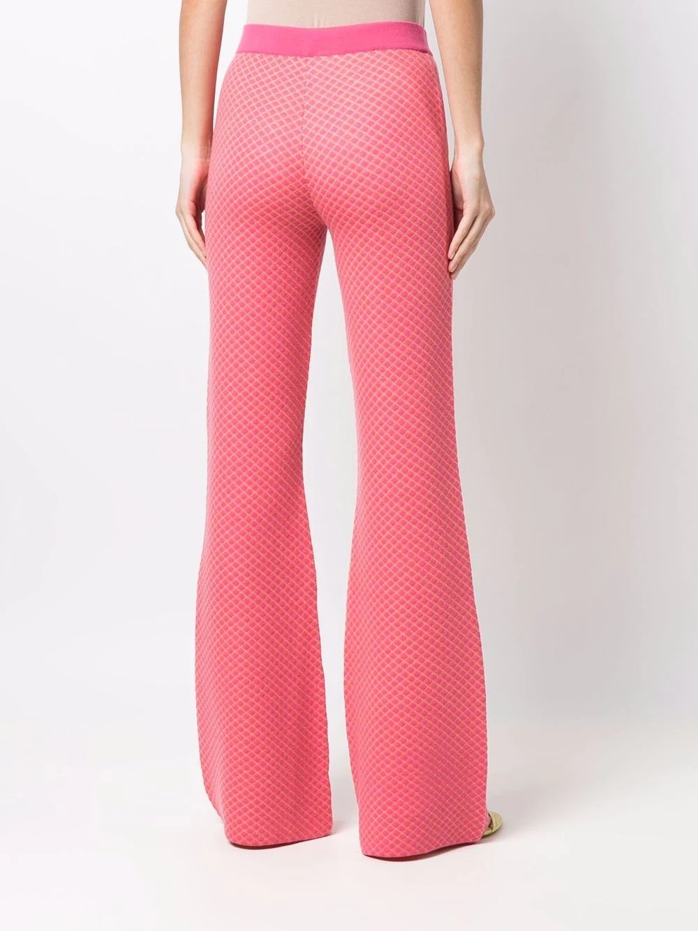 flared jacquard-knit trousers - 4