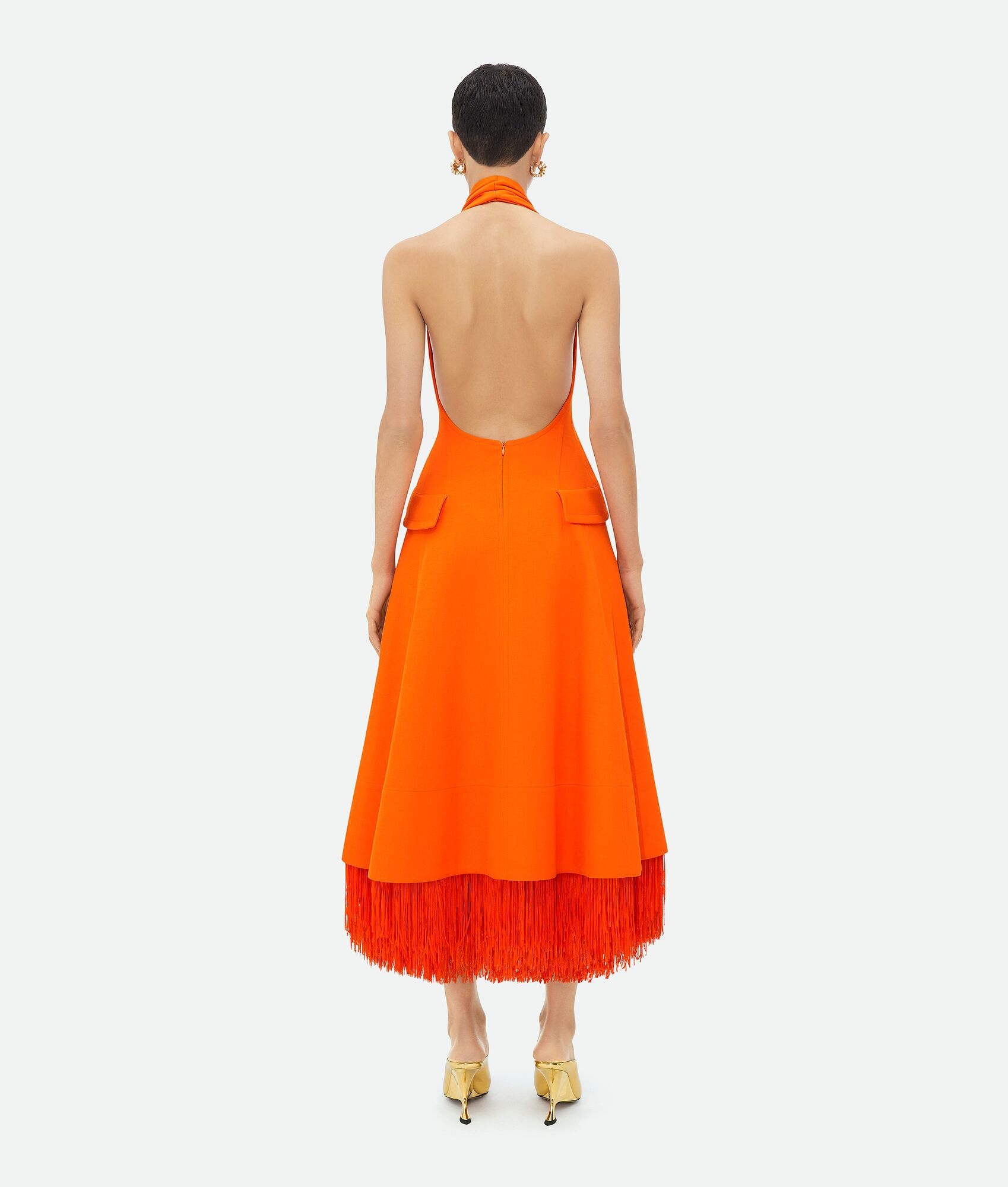 Fluid Viscose And Linen Midi Dress - 3