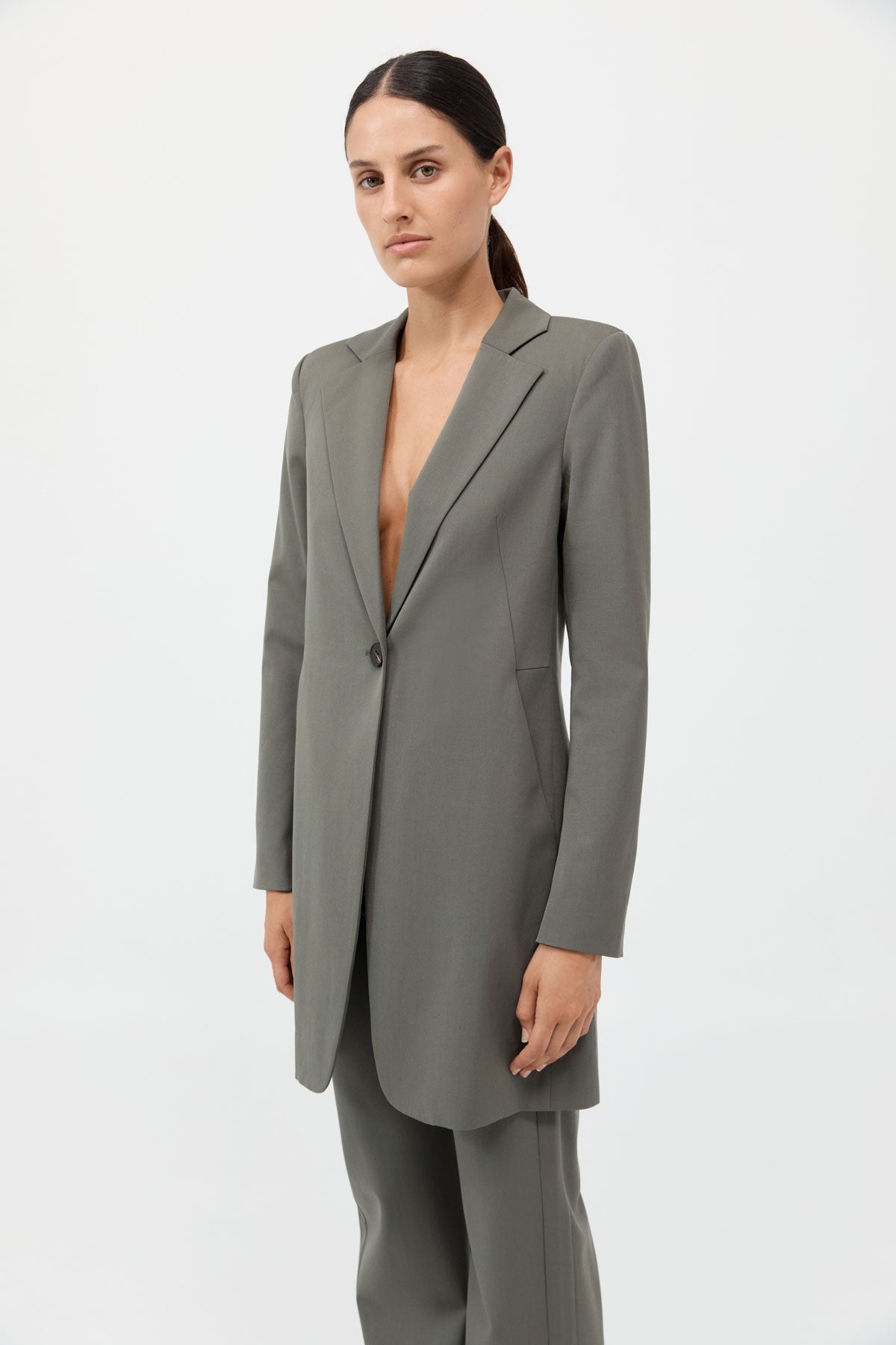 Longline Jacket - Smokey Olive - 3