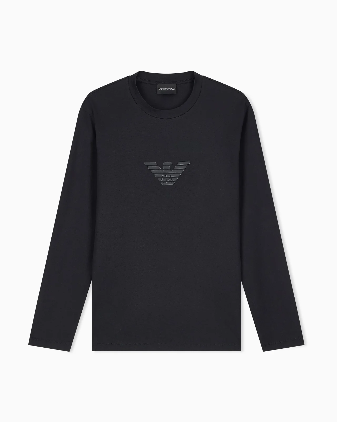 SLIM-FIT PIMA JERSEY JUMPER WITH PRINTED LOGO - 1