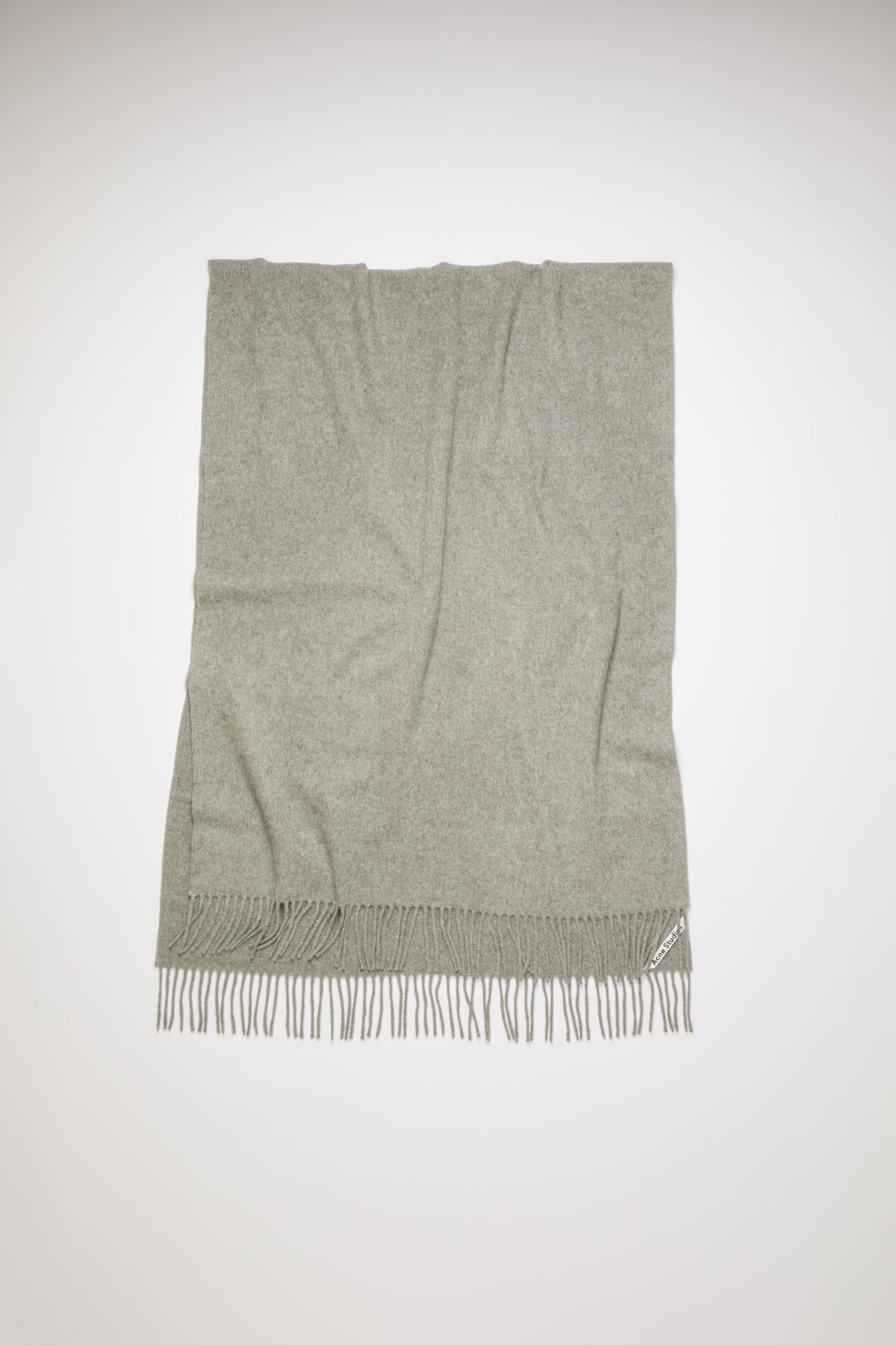 Oversized wool scarf light grey melange - 1