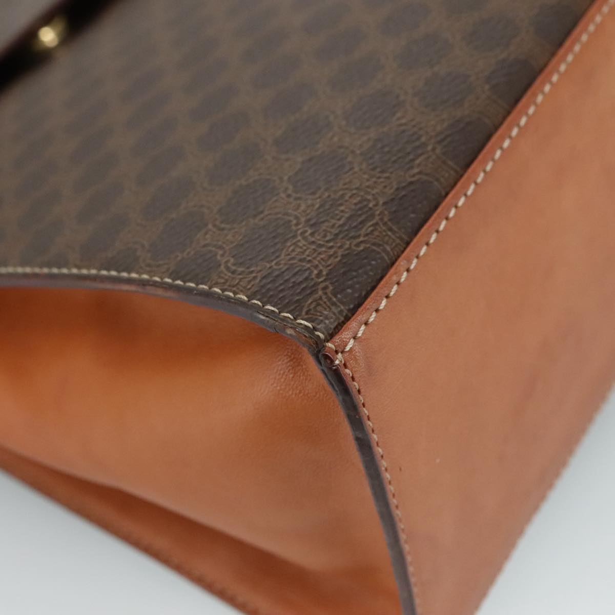 CELINE Macadam Canvas Hand Bag Pvc Leather Brown - 11