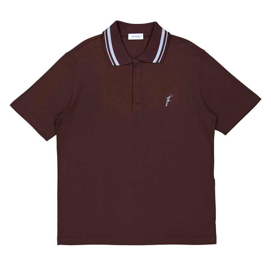 Ferragamo Short Sleeve Cotton Polo Shirt - 1