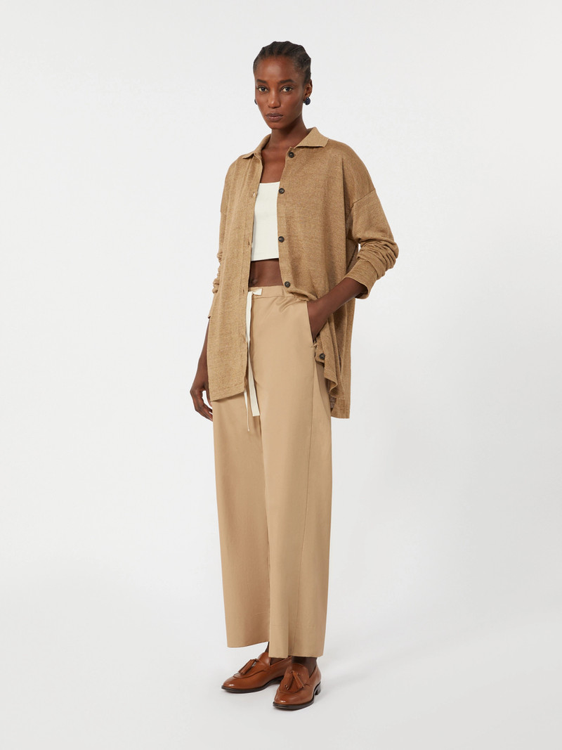 'S Max Mara ARGENTO Cotton drawstring trousers - DESERT outlook