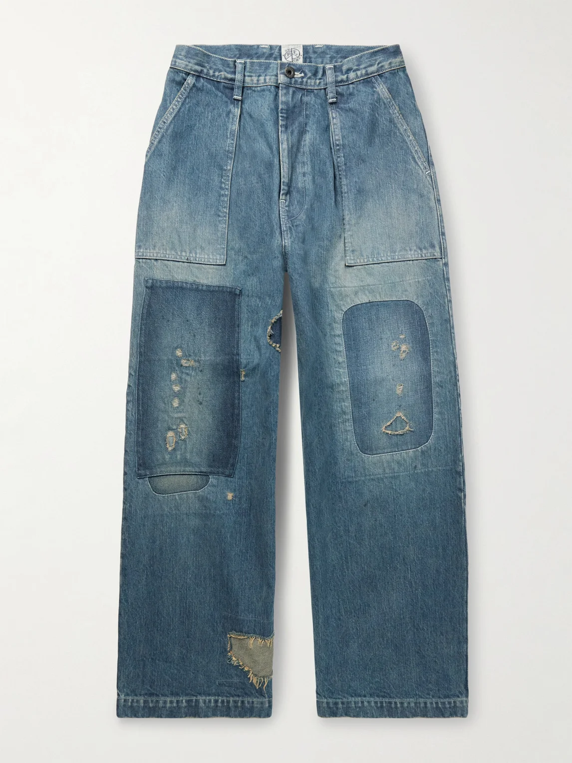 Rushfield Remake Wide-Leg Panelled Distressed Jeans - 1
