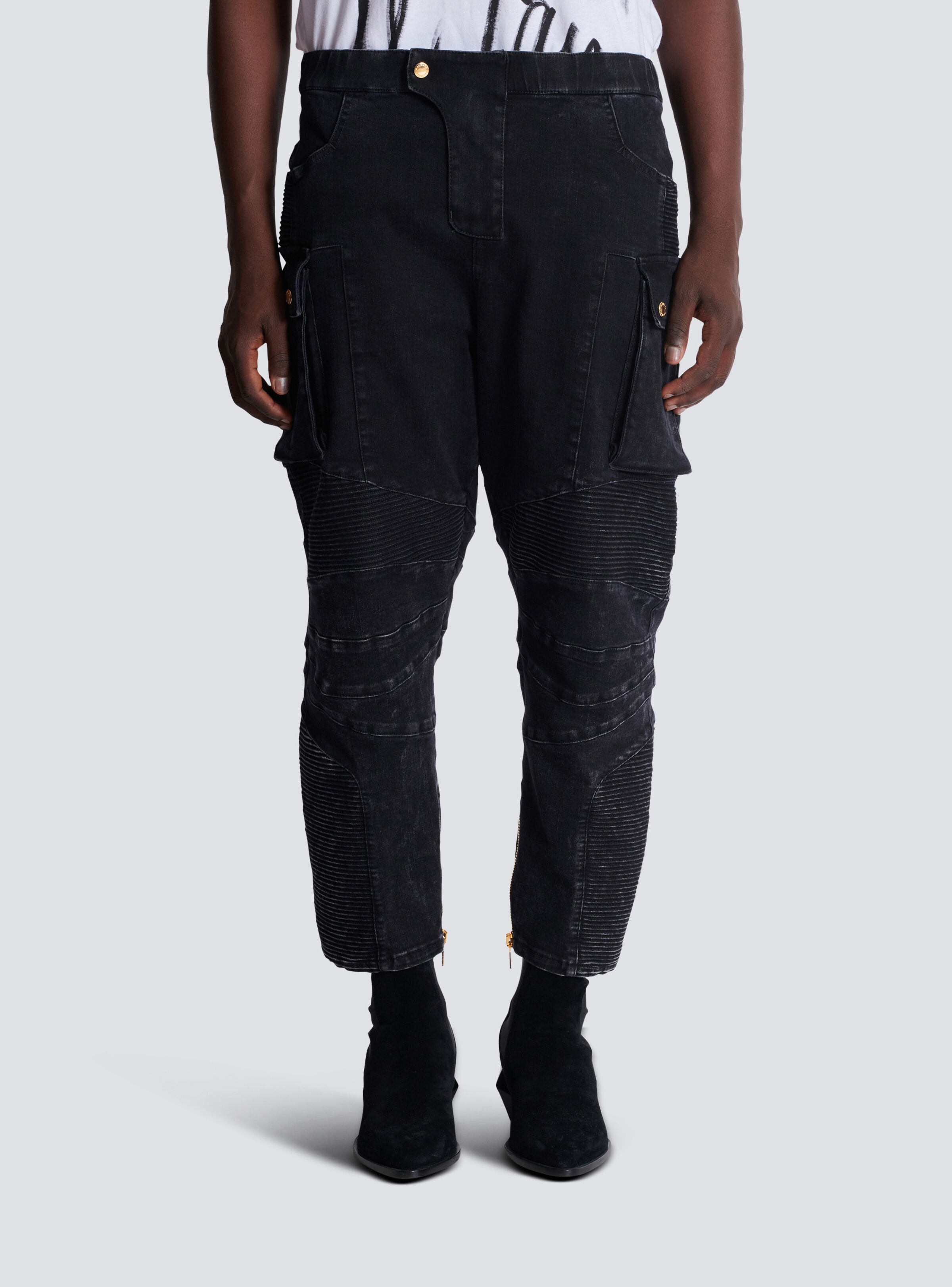 Denim cargo jeans - 5