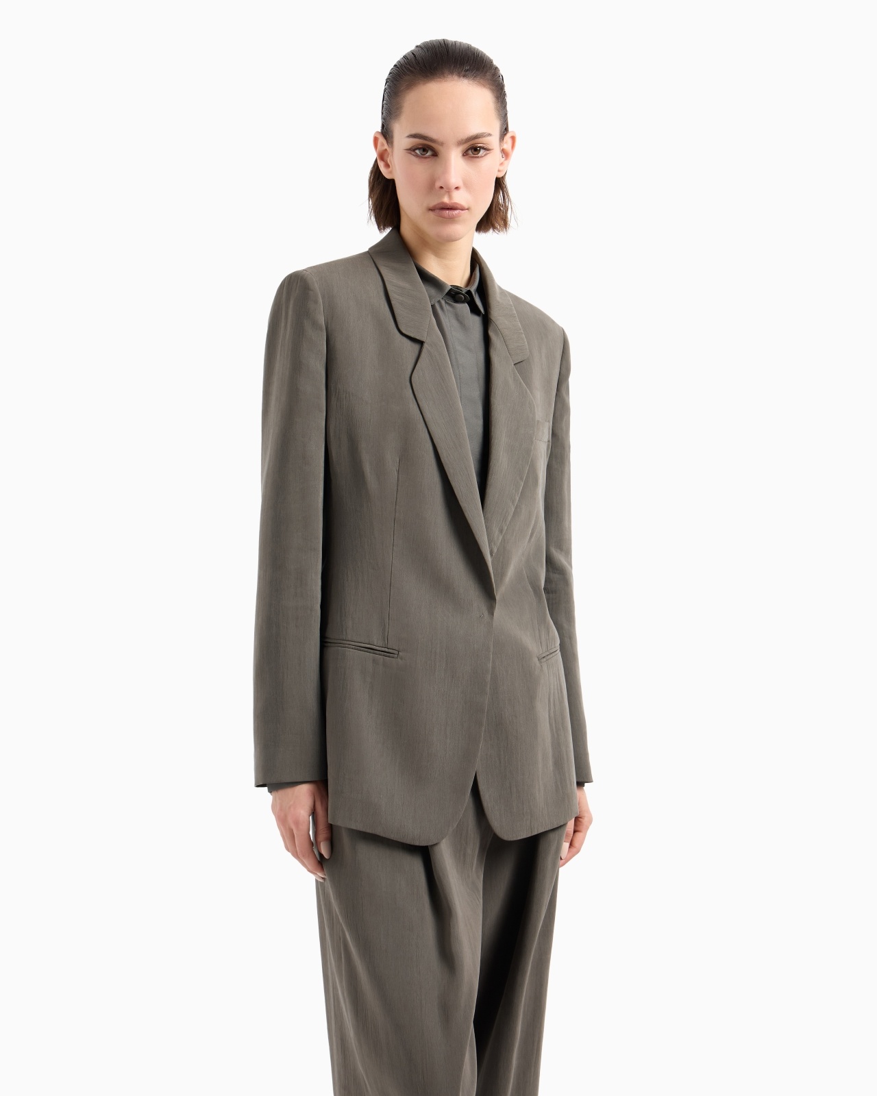 WASHED SILK SINGLE-BREASTED JACKET - 4