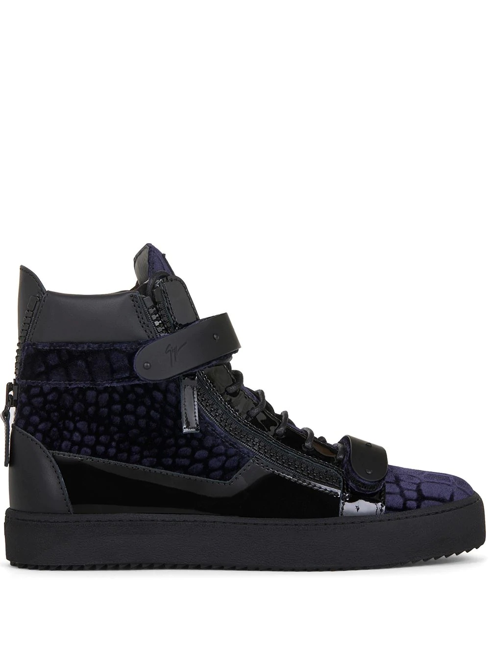 Coby crocodile-effect mid-top sneakers - 1