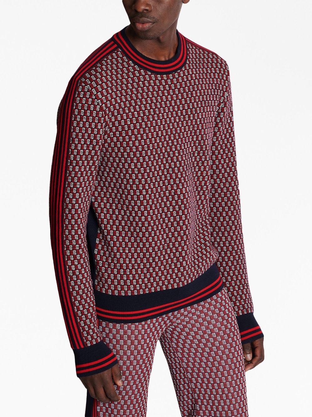 monogram check-pattern jumper - 6