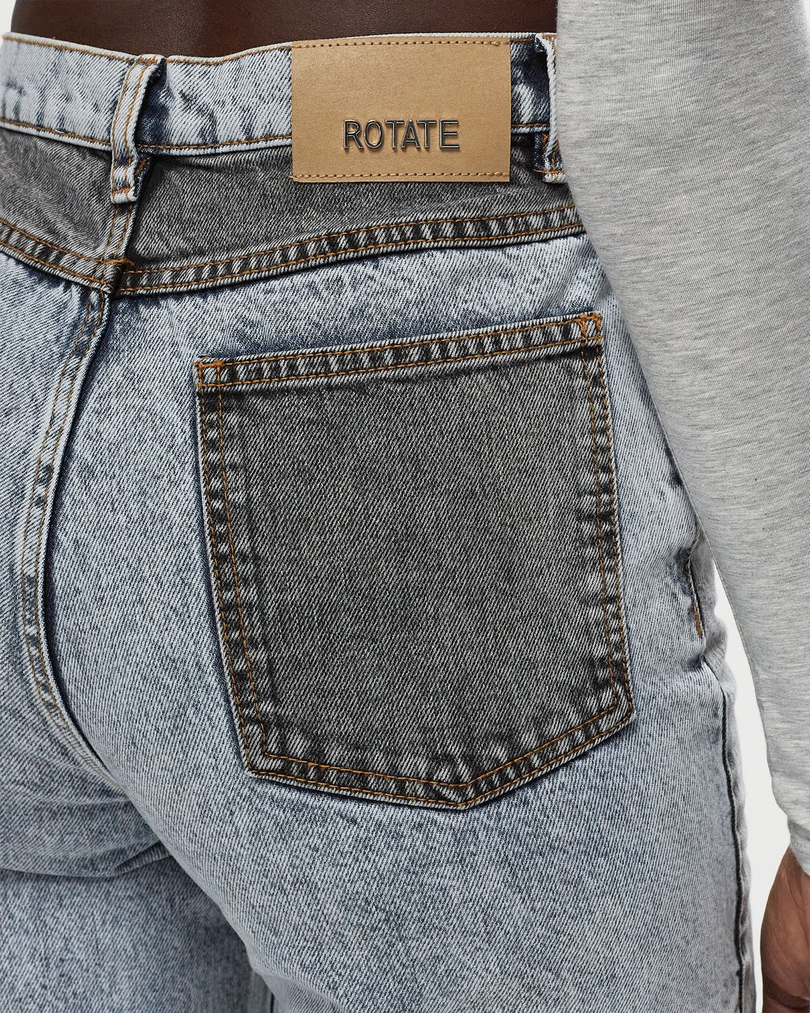 Straight Patchwork Jeans - 5
