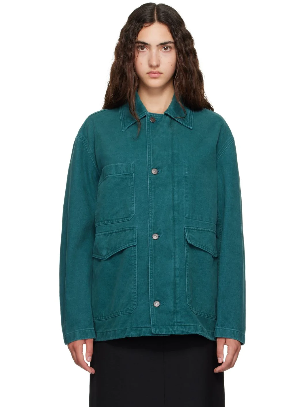 Green Brushed Cotton Barn Jacket - 1