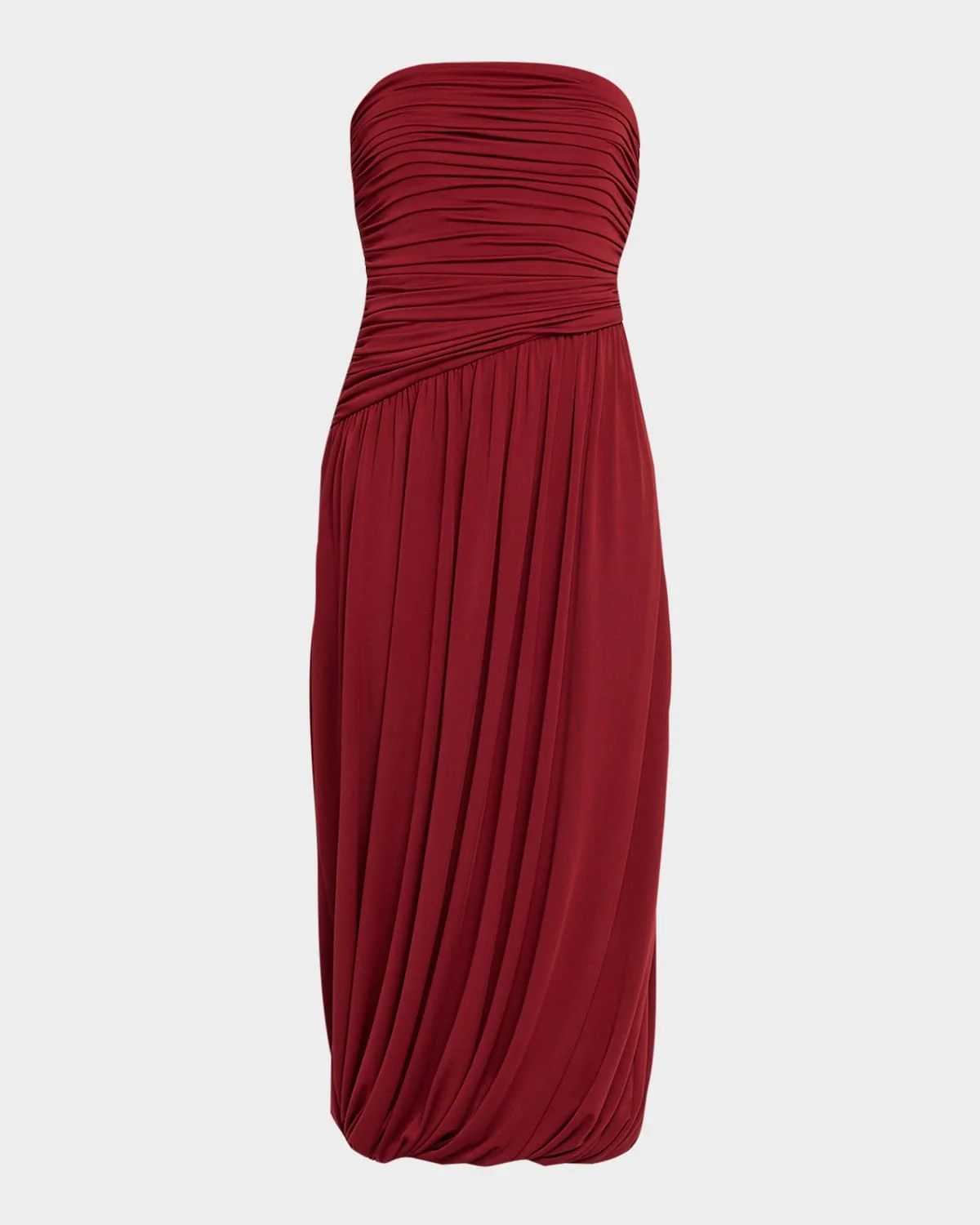 Rosine Draped Strapless Midi Dress - 1