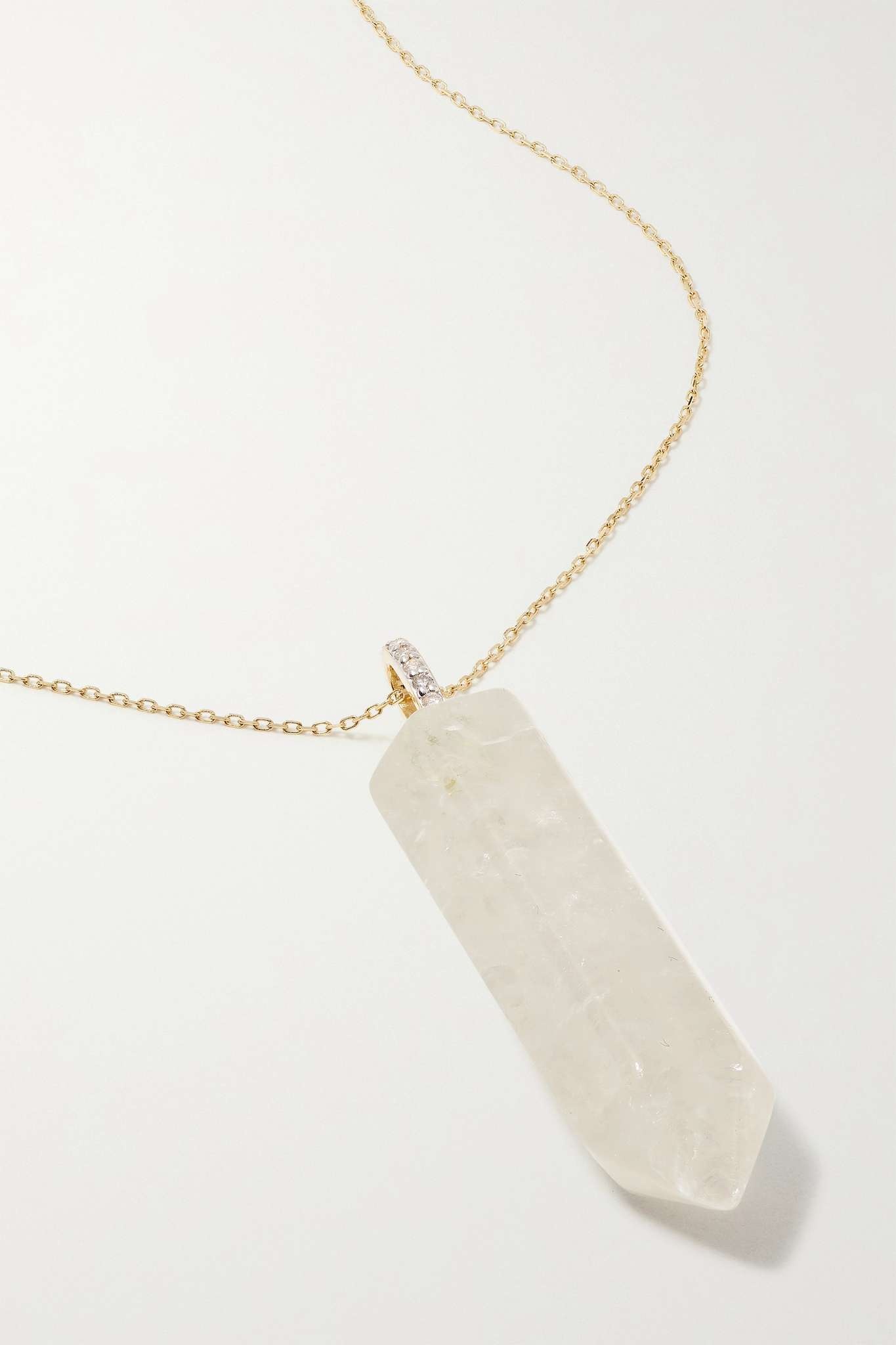 14-karat gold, quartz and diamond necklace - 1