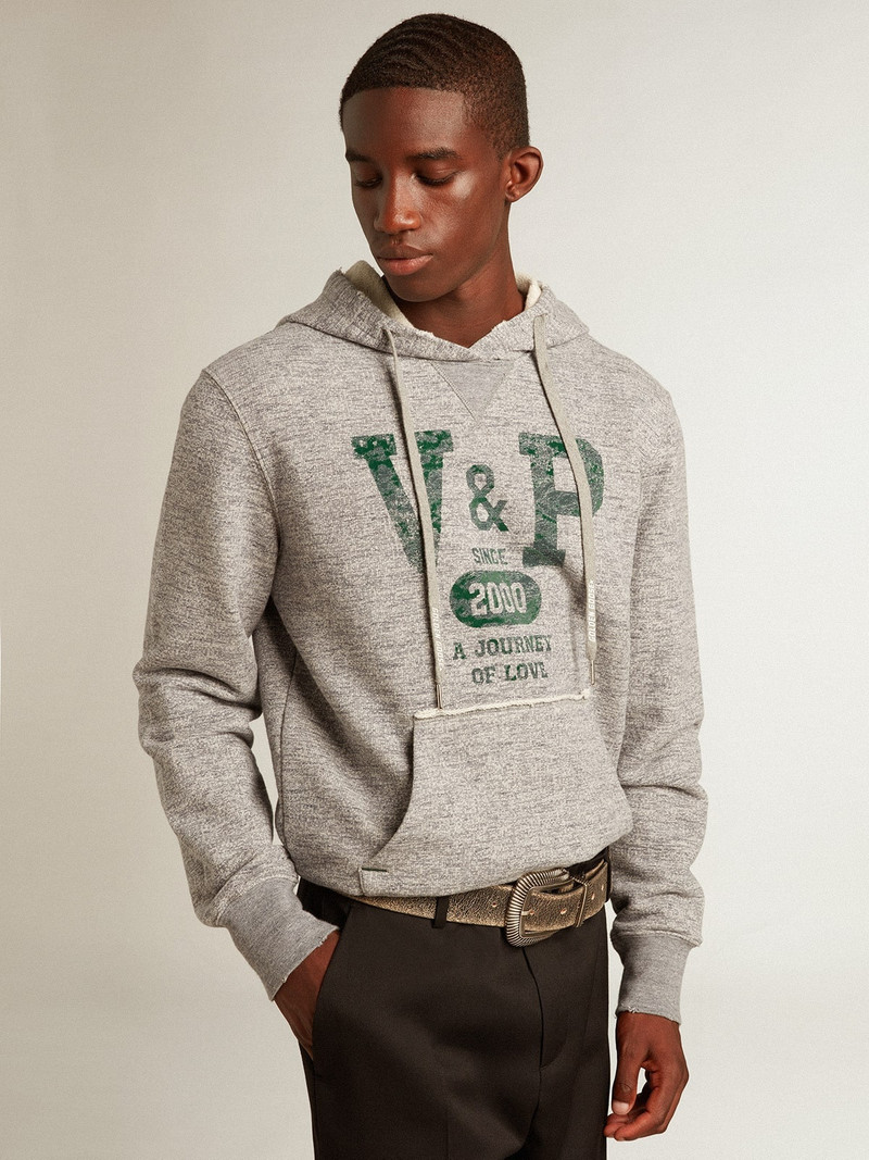 Golden Goose Gray hooded sweatshirt with front pocket outlook