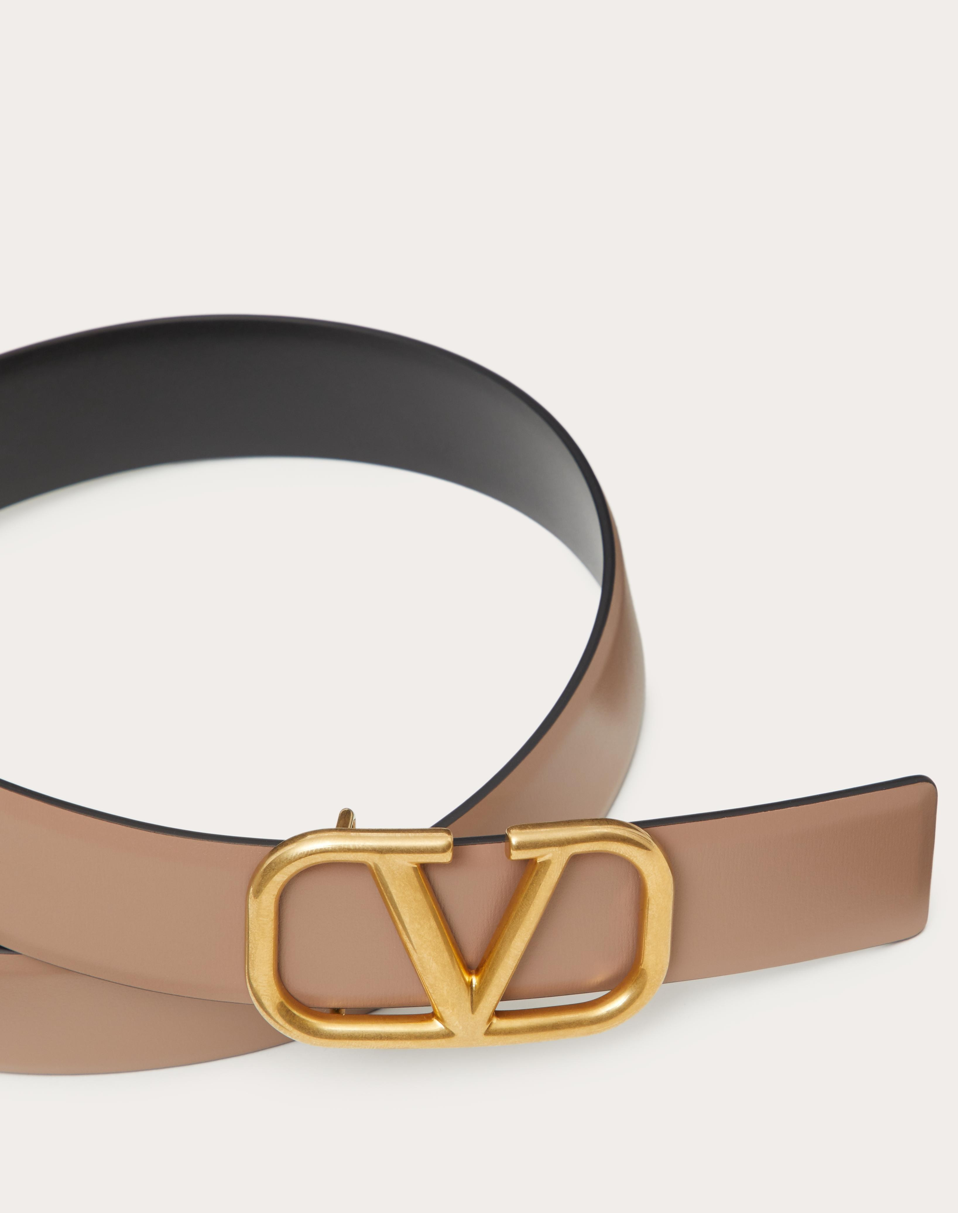 REVERSIBLE VLOGO SIGNATURE BELT IN GLOSSY CALFSKIN 30 MM - 2