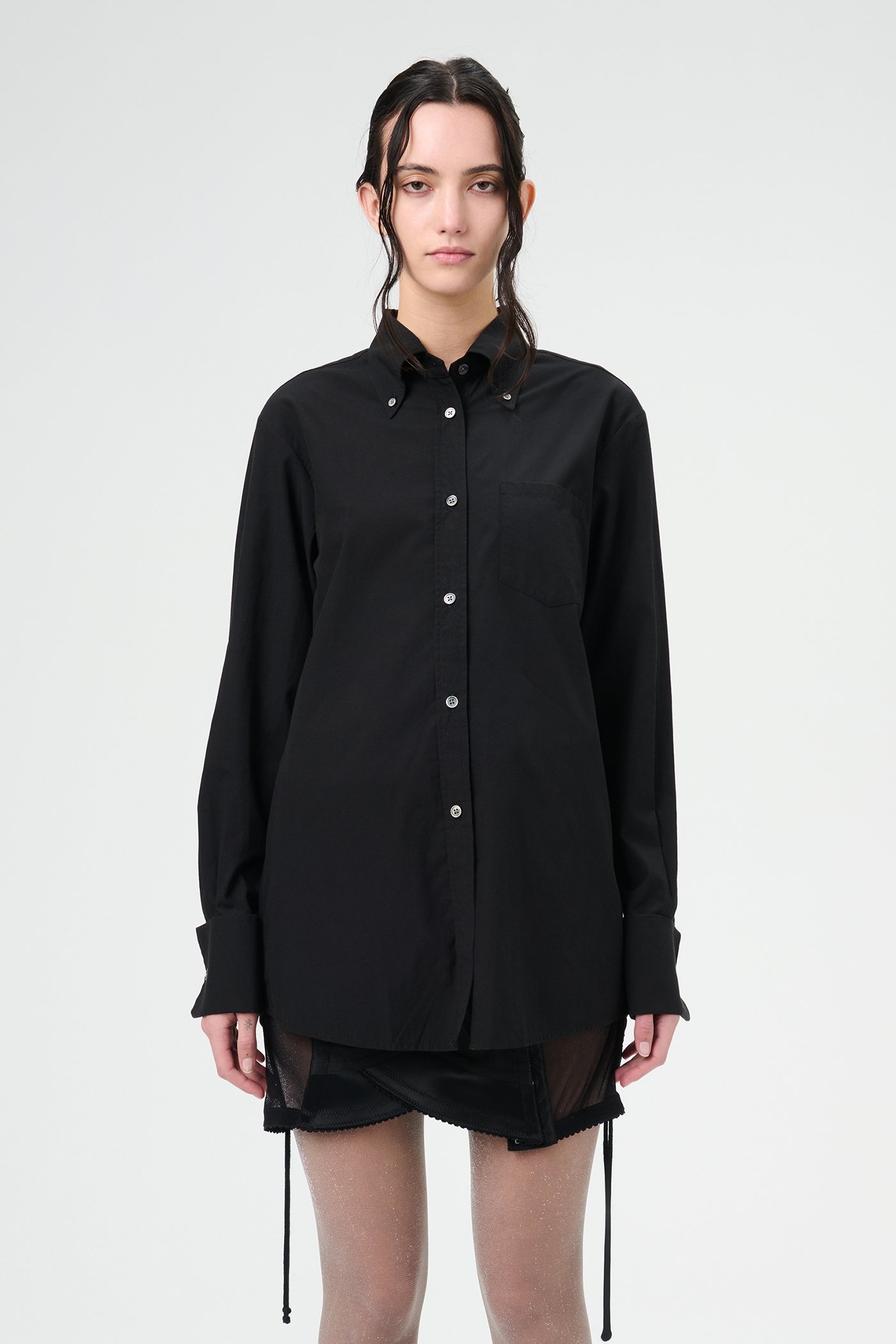 Sincere Shirt French Black Liquid Poplin - 3