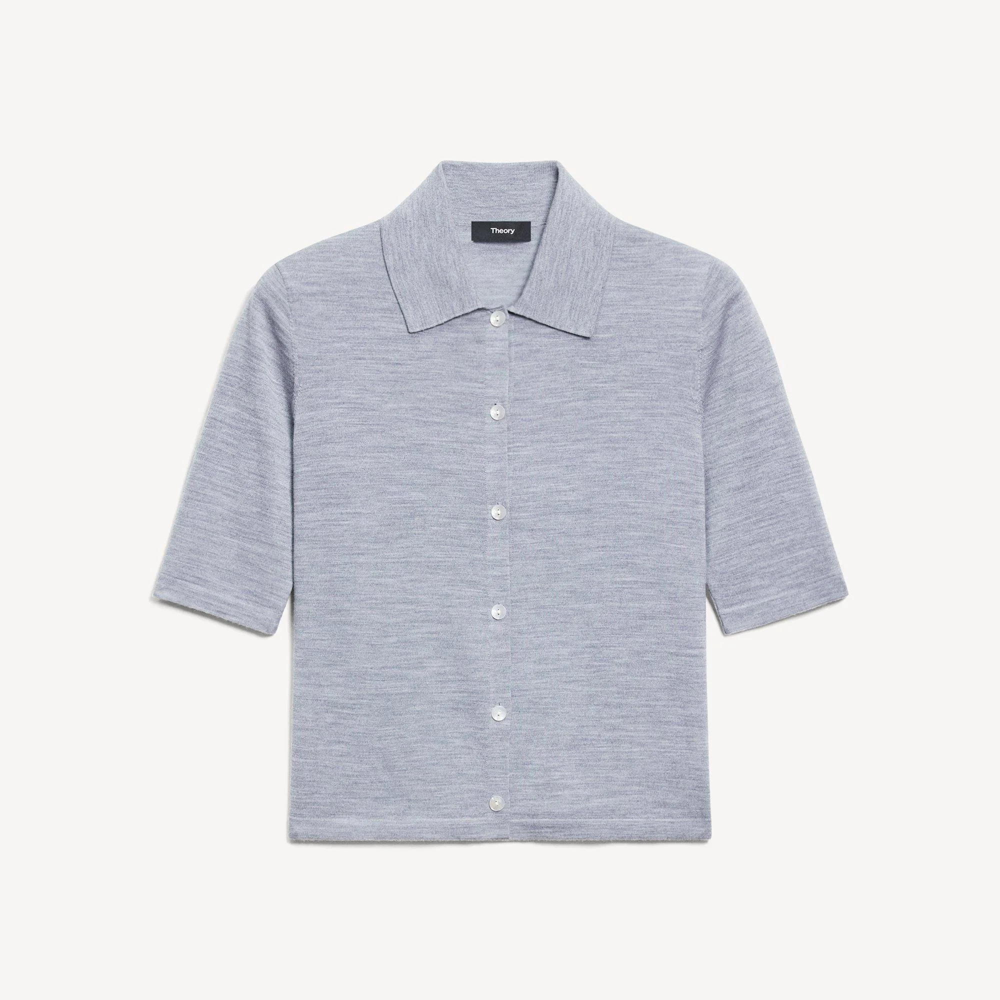 Short-Sleeve Knit Shirt in Regal Wool - 1