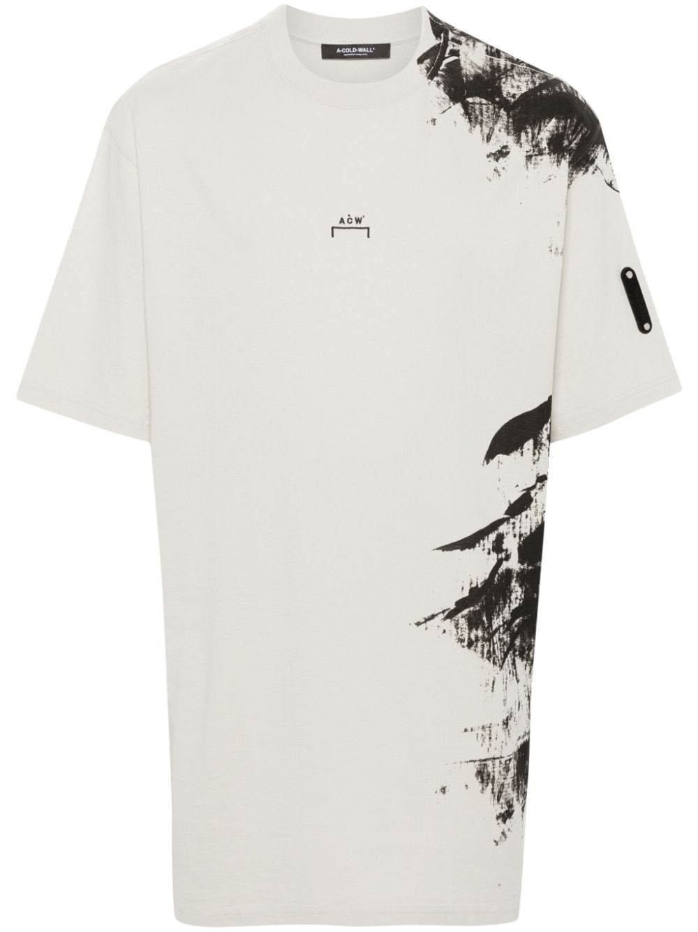 painterly-print cotton T-shirt - 1
