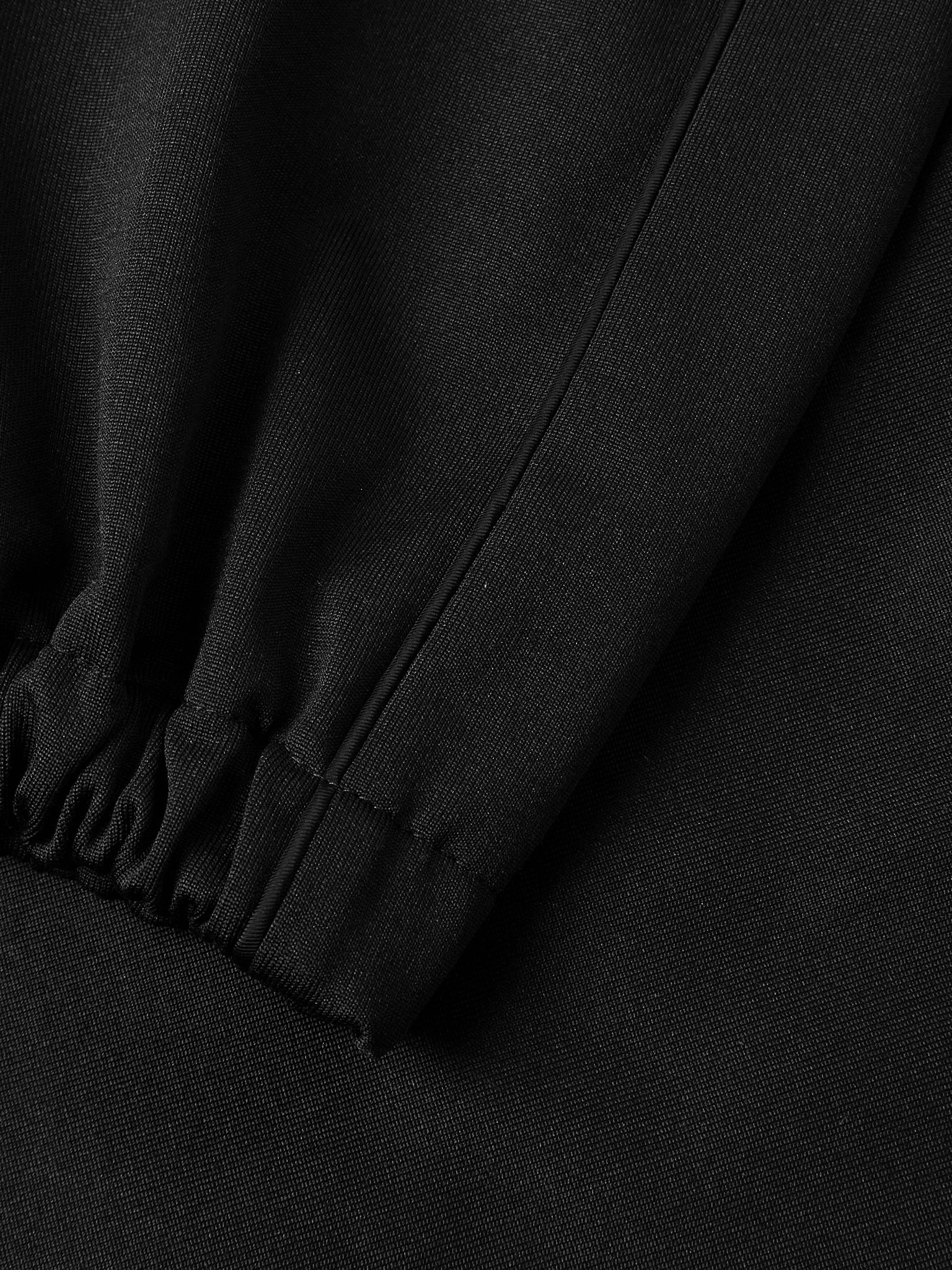 Cotton-Blend Jersey Zip-Up Sweatshirt Black - 6