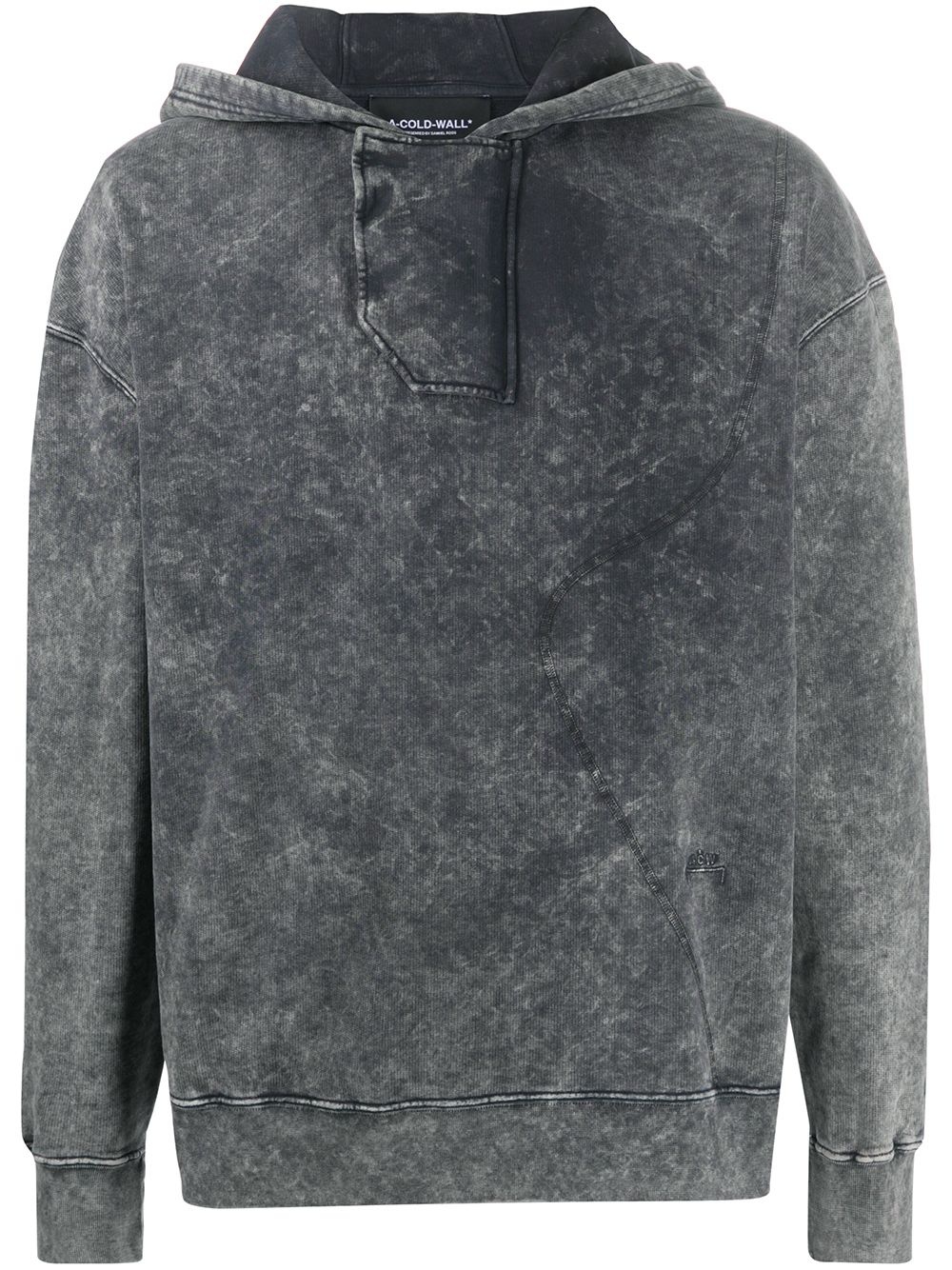 acid-wash cotton hoodie - 1