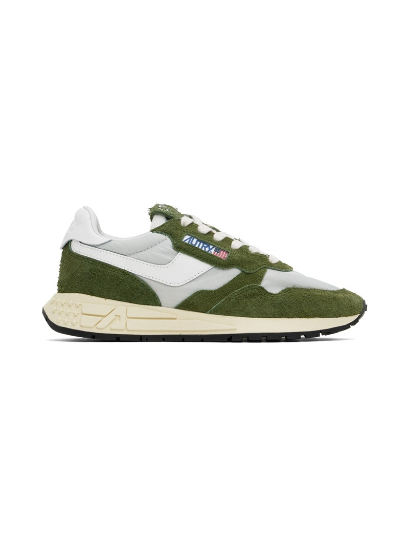 Green & White Reelwind Low Sneakers 1