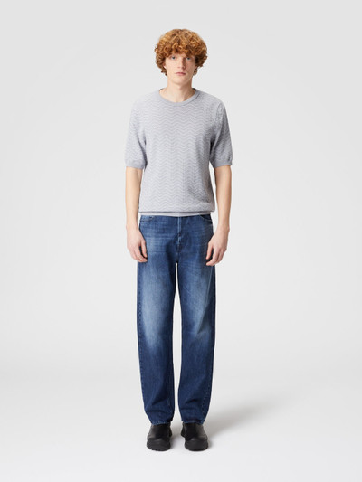 AMI Paris Five denim pockets with Venezia knit insert outlook