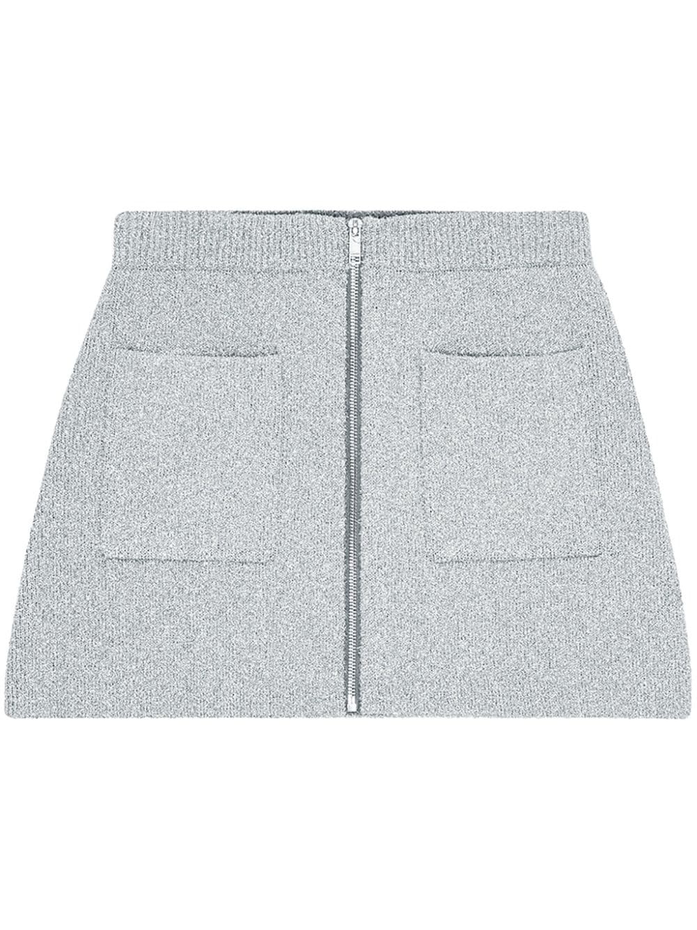 zip-up knit skirt - 1