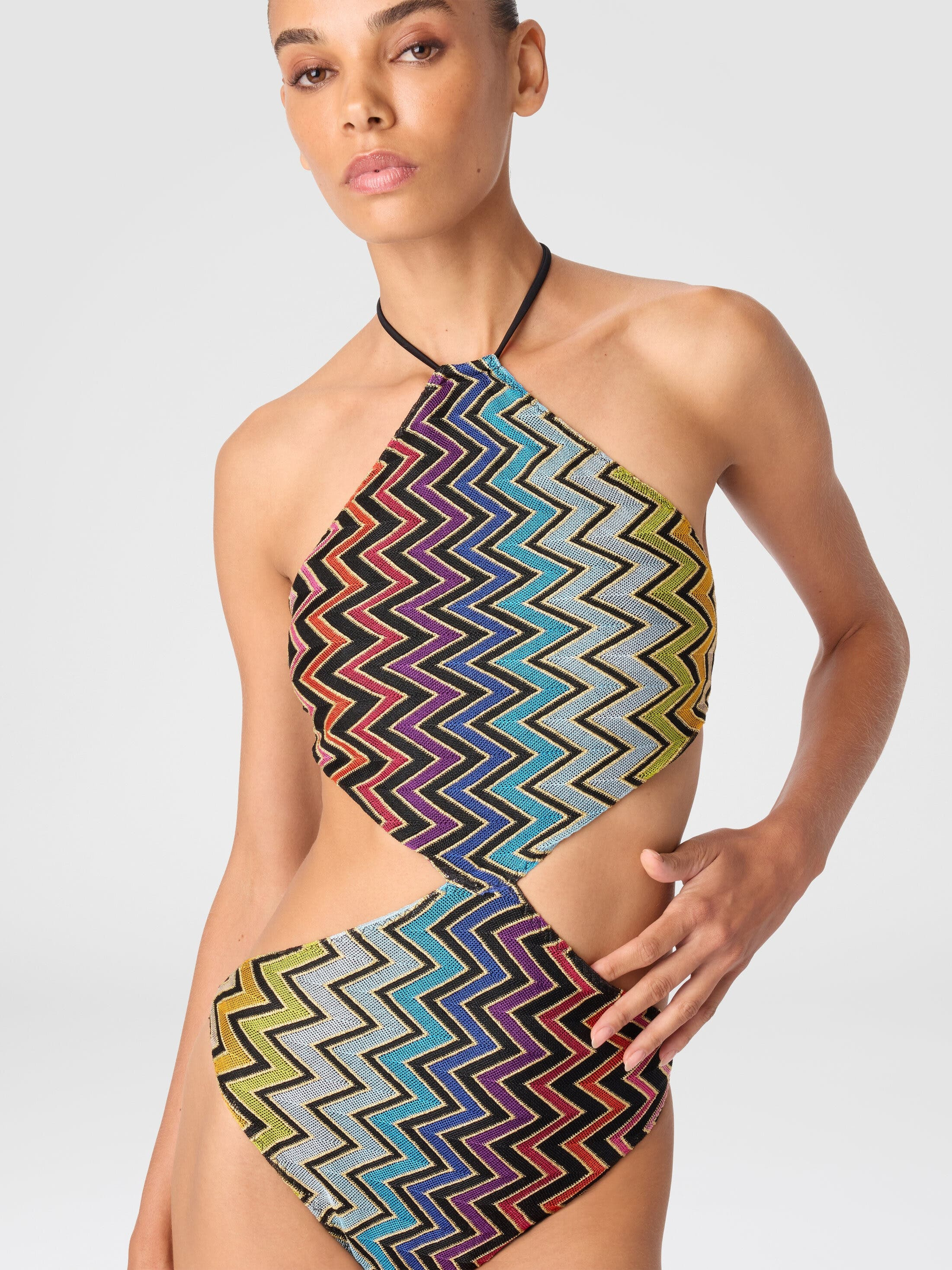 Missoni Geometric One-piece Swimsuit With Neck Tie in Multicoloured at Nordstrom - 4