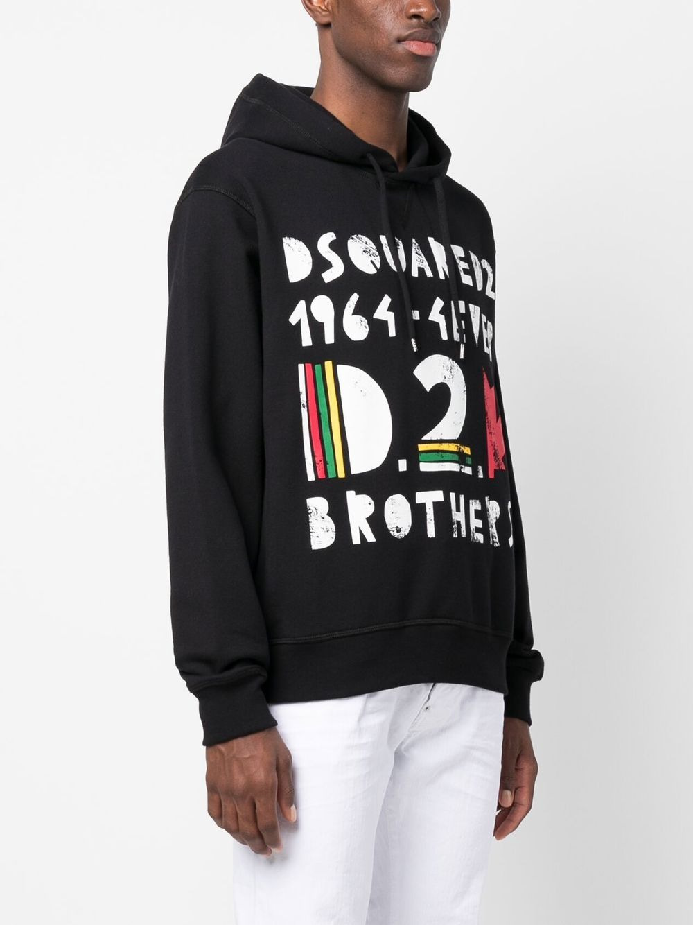 graphic-print cotton hoodie - 3