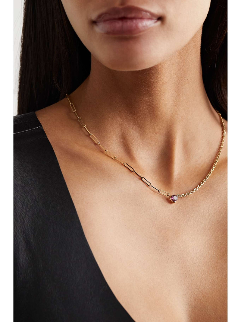 Yvonne Léon 18-karat gold rhodolite necklace outlook