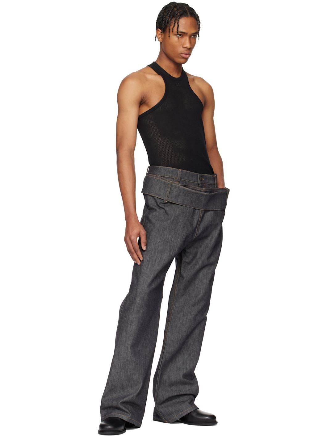 Black Scuba Mesh Tank Top - 5