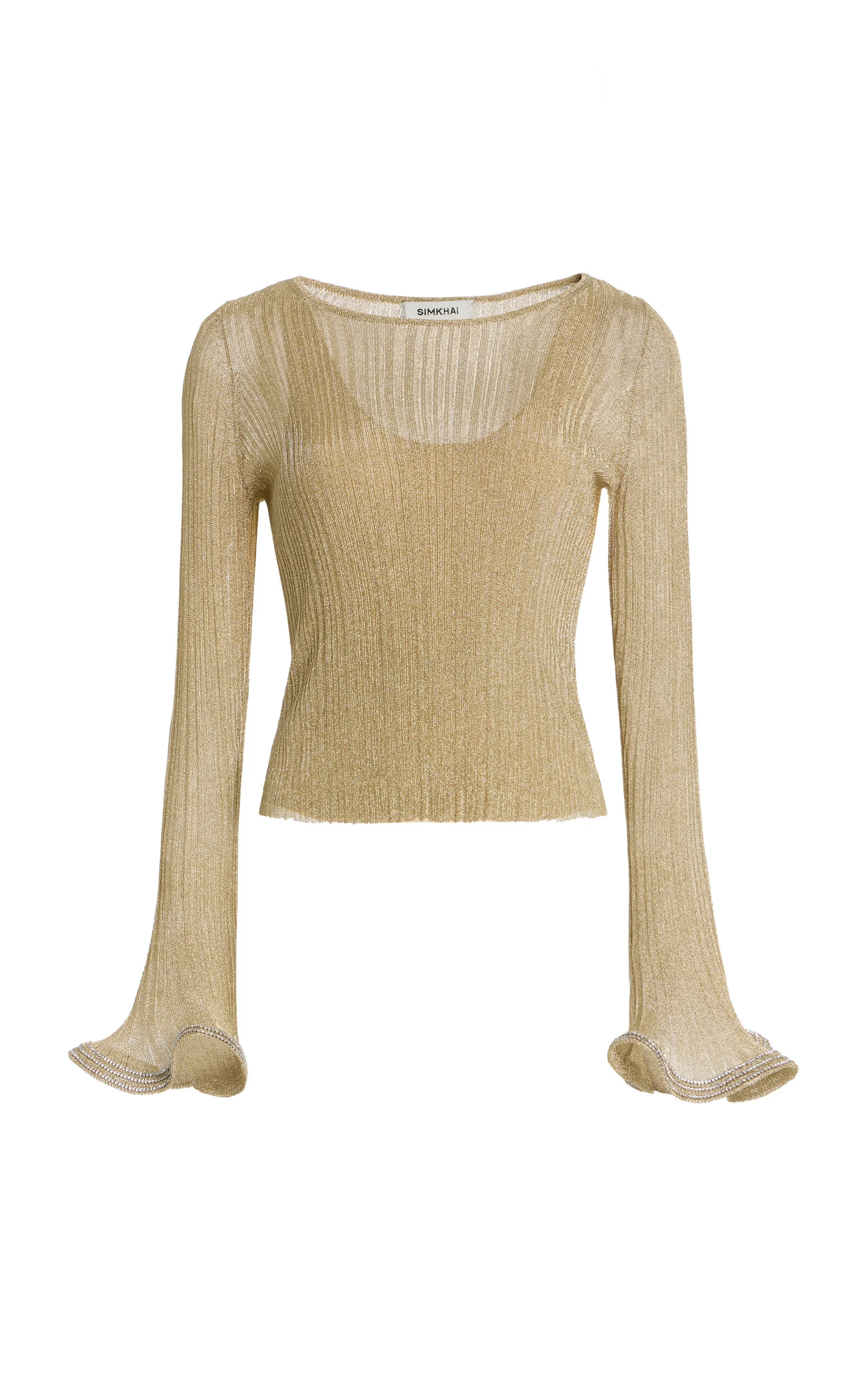 Maebry Metallic Plisse Top gold - 1